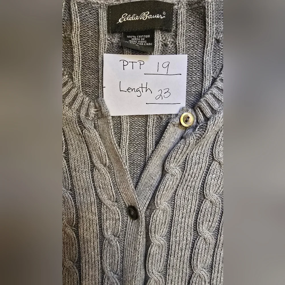 Eddie Bauer Gray Cardigan Sweater - Picture 4 of 4